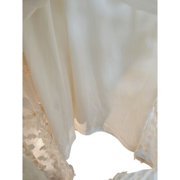 Pink Lily Long Shear Balloon Sleeves Swiss Dot Dress Beige Women Sz M Lined - Picture 8 of 11